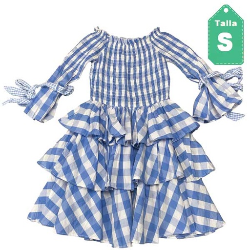 [1381] Vestido Luxmi Cuadros Azul- S