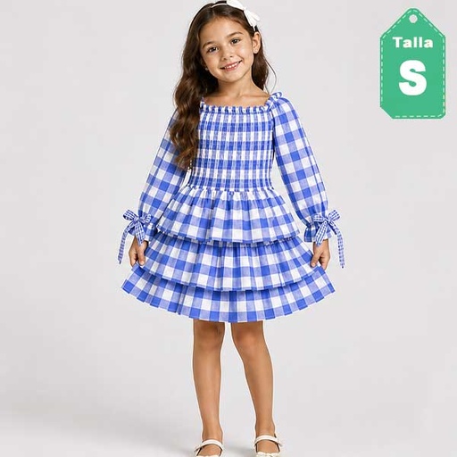 [1381] Vestido Luxmi Cuadros Azul- S