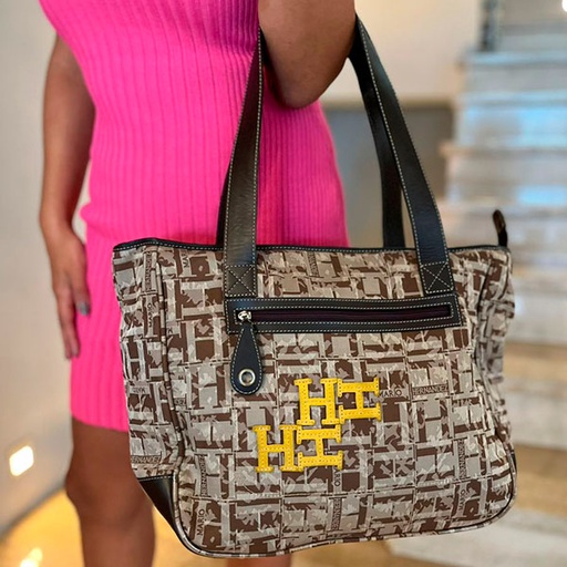 [1435] Cartera Tote Mario Hernandez Marron
