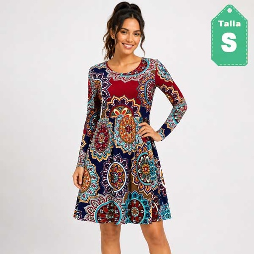 [1516] Vestido Himone Estampado- S