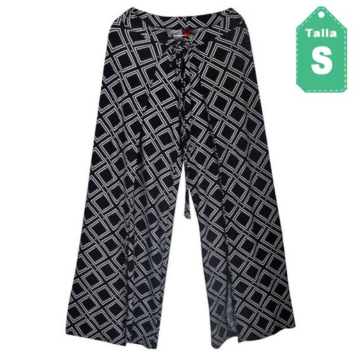 [1524] Pantalon Kiss Negro y Blanco- S