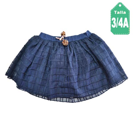 [1589] Falda Zara Baby Azul- 3/4Y
