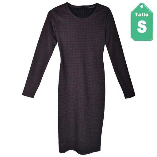 [1587] Vestido Zara Cuadros- S