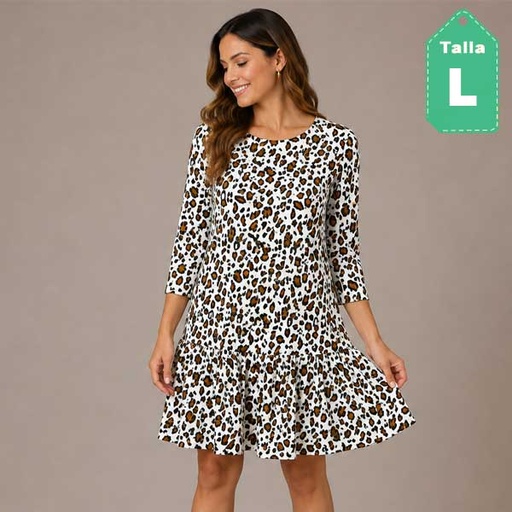 [1588] Vestido Sfera Leopardo- L
