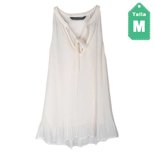 [1664] Blusa Zara Blanco Hueso- M