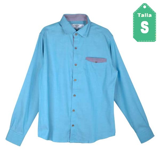 [1711] Camisa Columbian Style Celeste- S