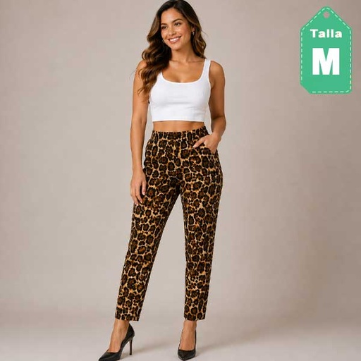 [1763] Pantalon D`sexies Leopardo- M