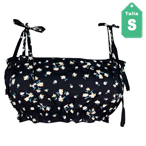 [1762] Crop Top Romwe Floral- S