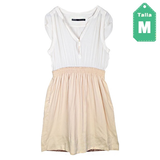 [1787] Vestido Zara Nude- M