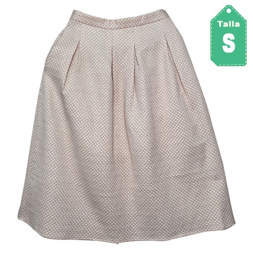 [1812] Falda HyM Rosa y Nude- S