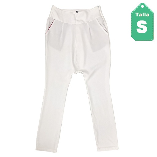 [1808] Pantalon Adriana Beatriz Blanco- S( MANCHADO)