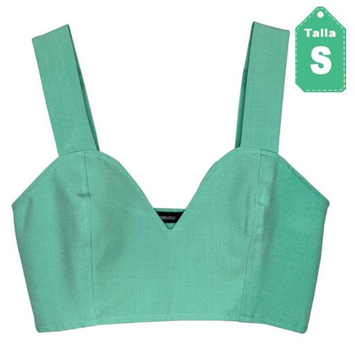 [1798] Crop Top Adriana Beatriz Aquamarine- S