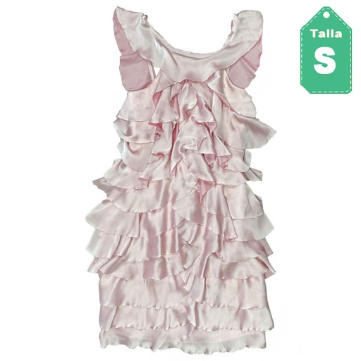 [1911] Vestido Rosado Satin- S