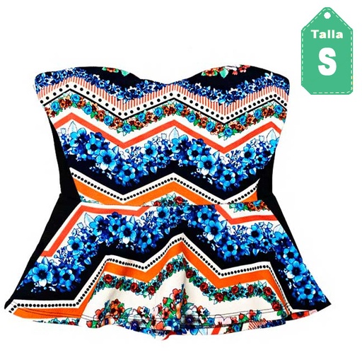 [2044] Strapless Toska Estampado- S