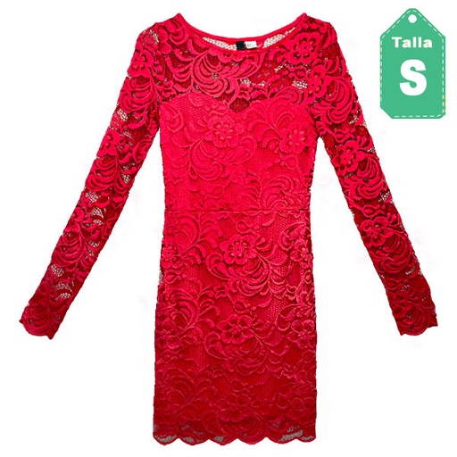 [2062] Vestido HyM Rojo Coral- S