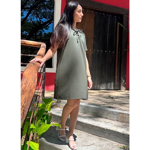 [2092] Vestido One Clothing Verde Oliva- L
