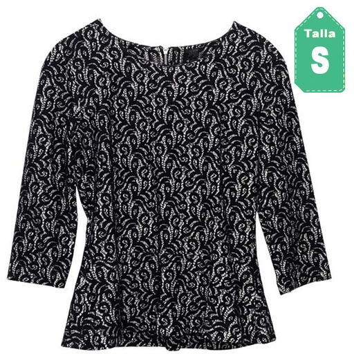 [2129] Blusa J.Crew Negro y Blanco- S