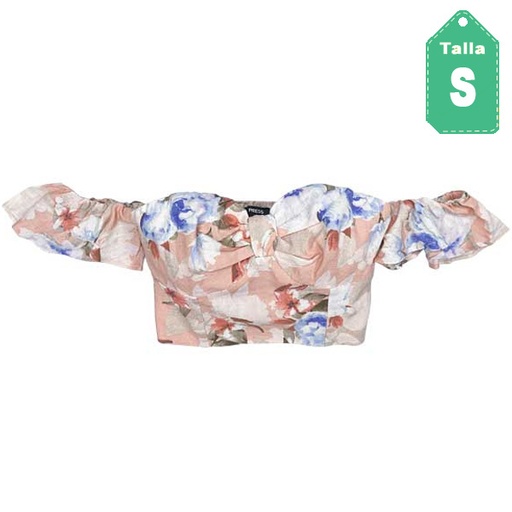 [2183] Crop Top Express Floral- S