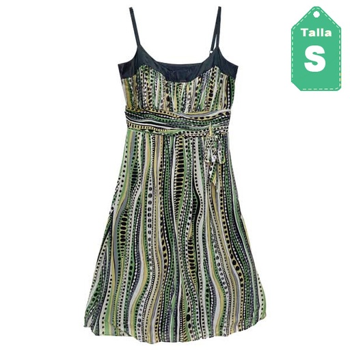 [2189] Vestido Sangria Verde- S