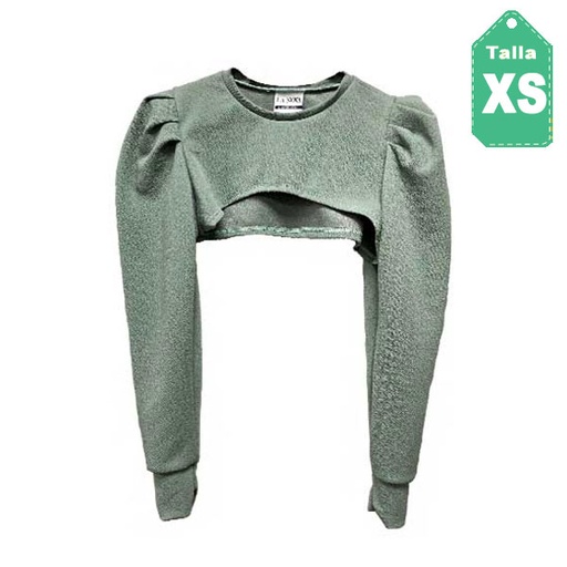 [2213] Cropped Drapeado Verde - XS