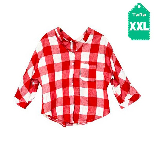 [2304] Camisa Cuadros Rojo- XXL