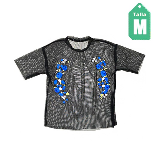 [2494] Blusa Malla Negro- M
