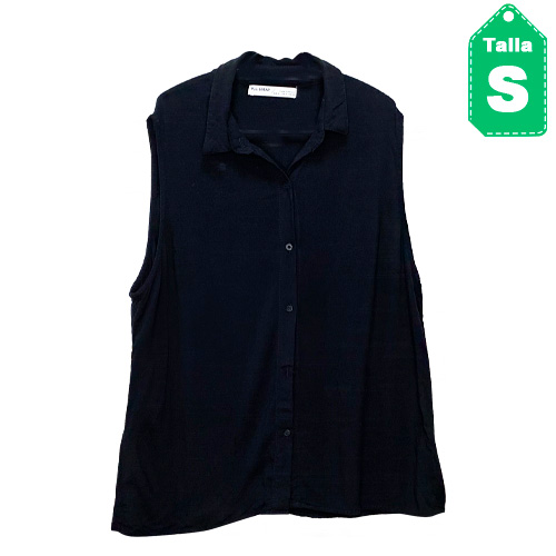 [2524] Camisa Pull&Bear Negro- S