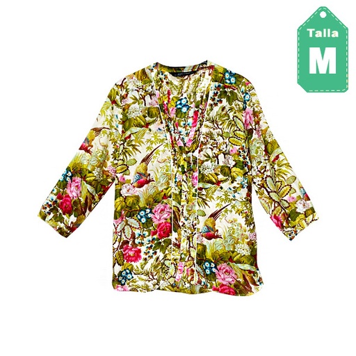 [2617] Camisa Zara Verde- M