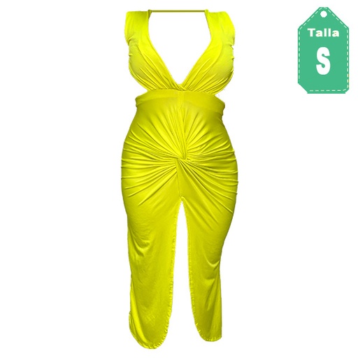 [2650] Vestido Amarillo Neon- S
