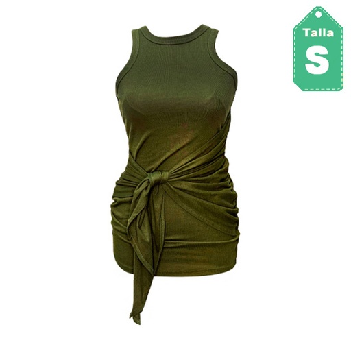 [2682] Vestido Shein Verde Oliva- S