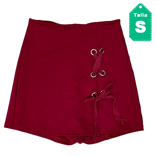 [2758] Falda Short Cocoa Blue Vinotinto- S