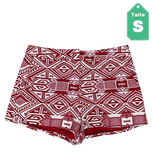 [2881] Short Forever21 Blanco y Rojo- S