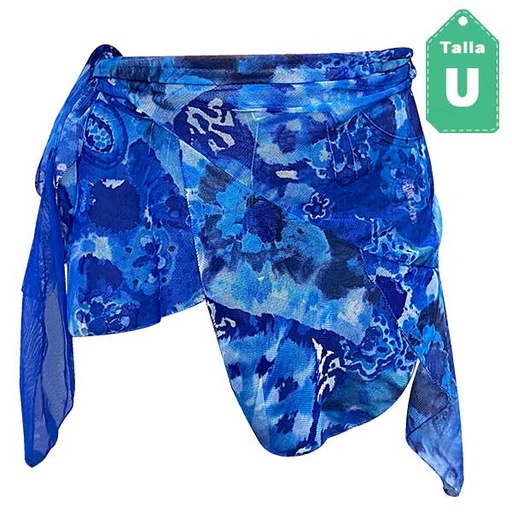 [3074] Pareo Estampado Azul