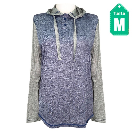 [3089] Sweater Raw Yarn Azul y Verde- M