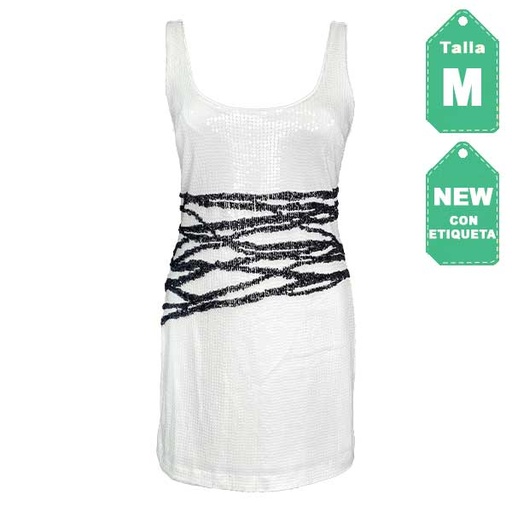 [3237] Vestido Bebe Blanco y Negro- M