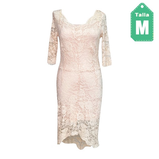[3224] Vestido Bebe Encaje Nude- M