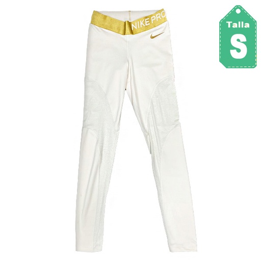 [3288] Leggins Nike Crema y Dorado- S