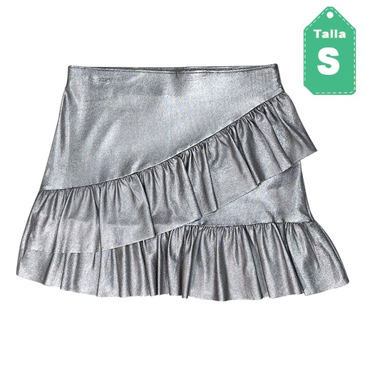 [3327] Falda Pull&Bear Plateado- S