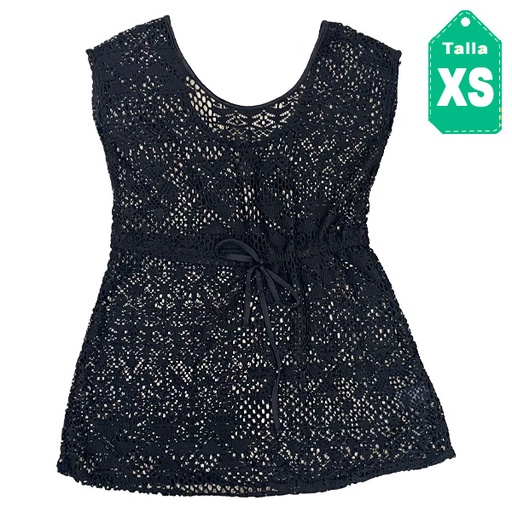 [3367] Vestido HyM Malla Negro- XS
