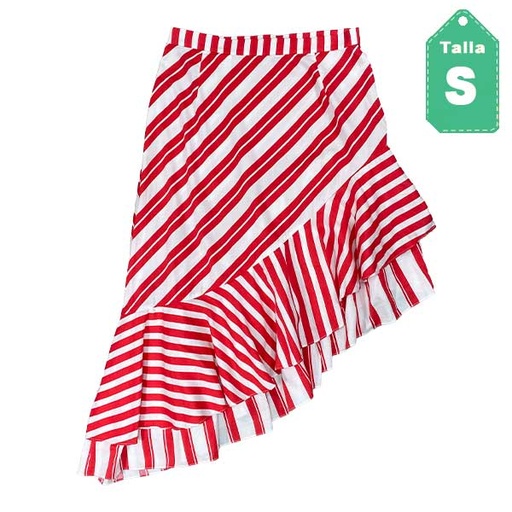 [3432] Falda Zara Rojo y Blanco- S