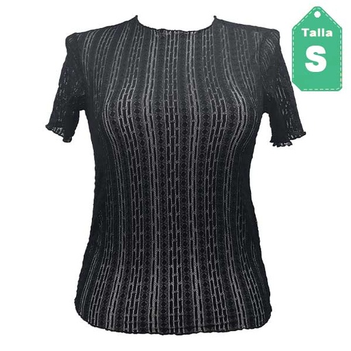 [3637] Blusa Malla Negro- S