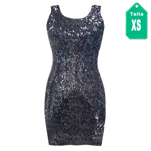 [3623] Vestido Express Gris y Negro- XS