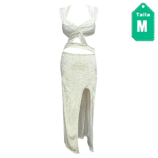 [3607] Vestido Rosa Batista Marfil- M