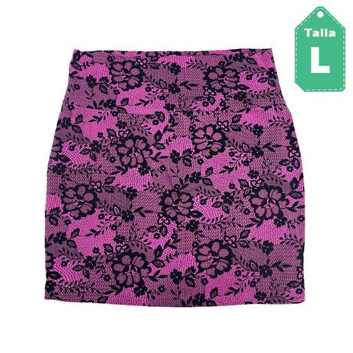 [3691] Falda Ambiance Fucsia y Negro- L