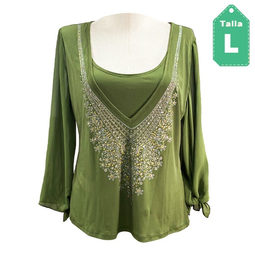 [3709] Blusa Bigi Verde Oliva- L