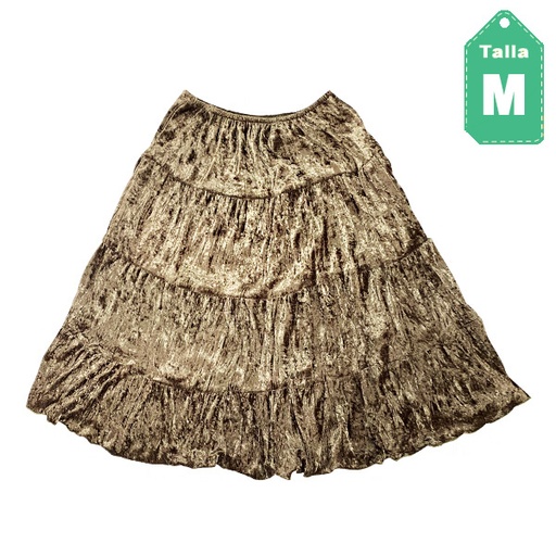 [3704] Falda Terciopelo Verde - XL