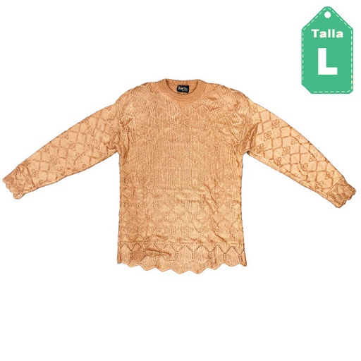 [3702] Sweater Love Tex Camel- L