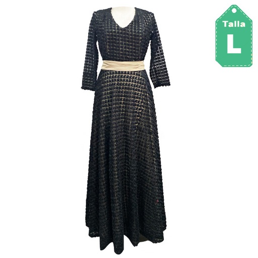 [3710] Vestido de Gala Maria Teresa Pinto Negro- L