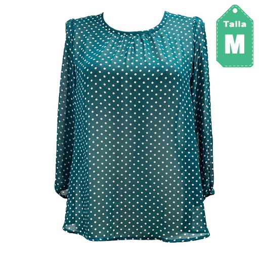 [3720] Blusa Verde Cesped y Nude- M