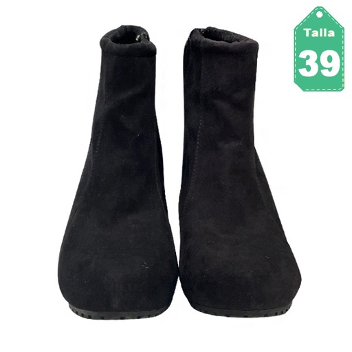 [3740] Botines Bershka Gamuza Negro- 39